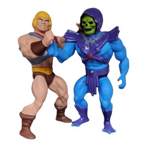 He-Man + Skeletor jumbo 15&quot; soft vinyl toy figures MotU Masters Of The Universe