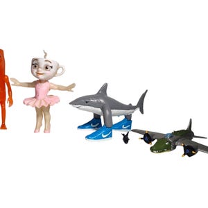 Tralalero Tralala 4 mexican hard plastic toy figures 5" Italian Brainrot tung sahur