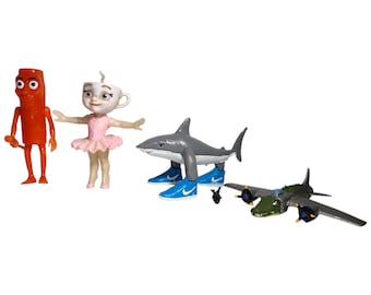 Tralalero Tralala 4 mexican hard plastic toy figures 5" Italian Brainrot tung sahur