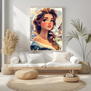 Póster de cuento de hadas de la Princesa Ana - Póster para habitación infantil, arte mural A4-A3 PNG 300 DPI