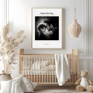 Póster digital "Feliz Día del Padre" - Impresión artística digital personalizable | Póster de padre e hijo | Decoración de pared para el Día del Padre
