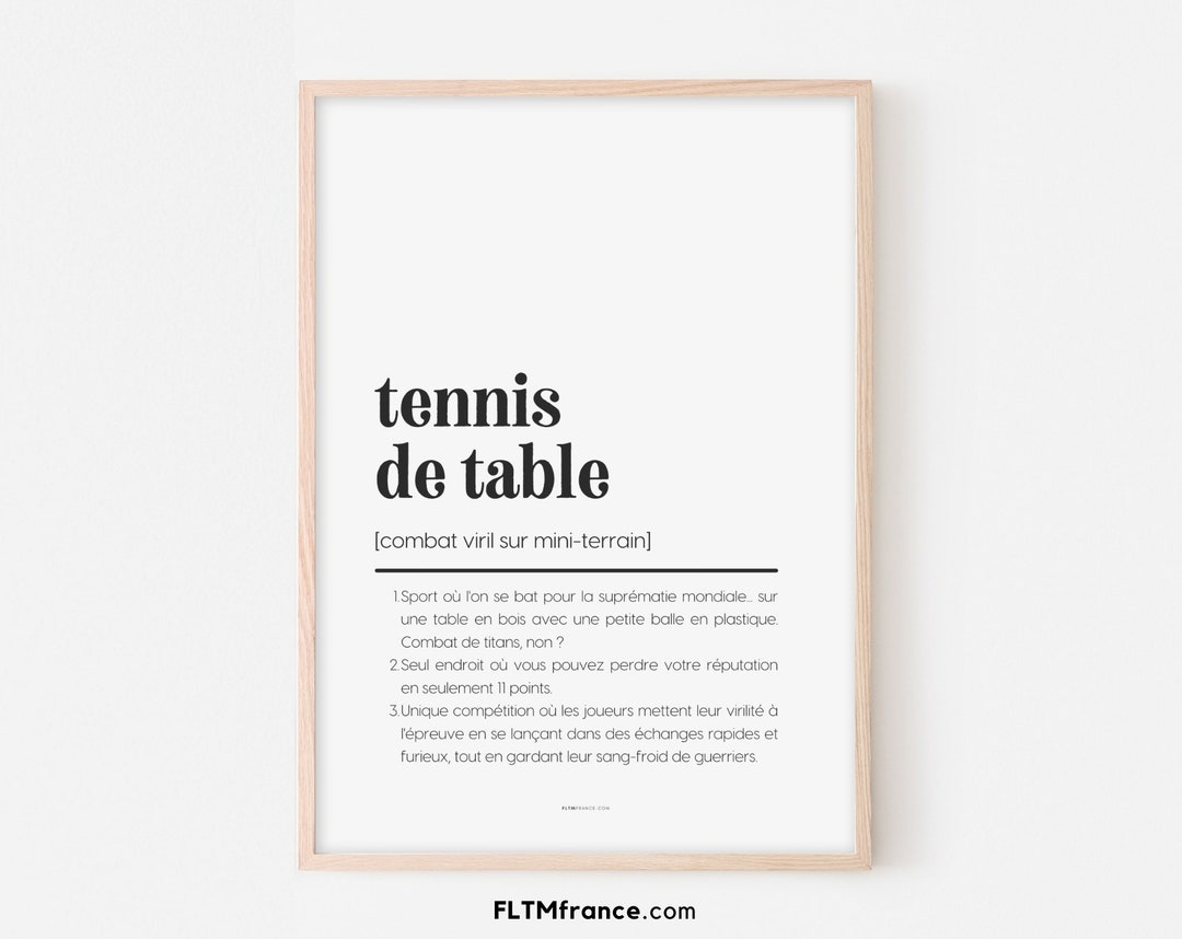 Humorous Table Tennis Definition Poster Original Gift Idea for Ping