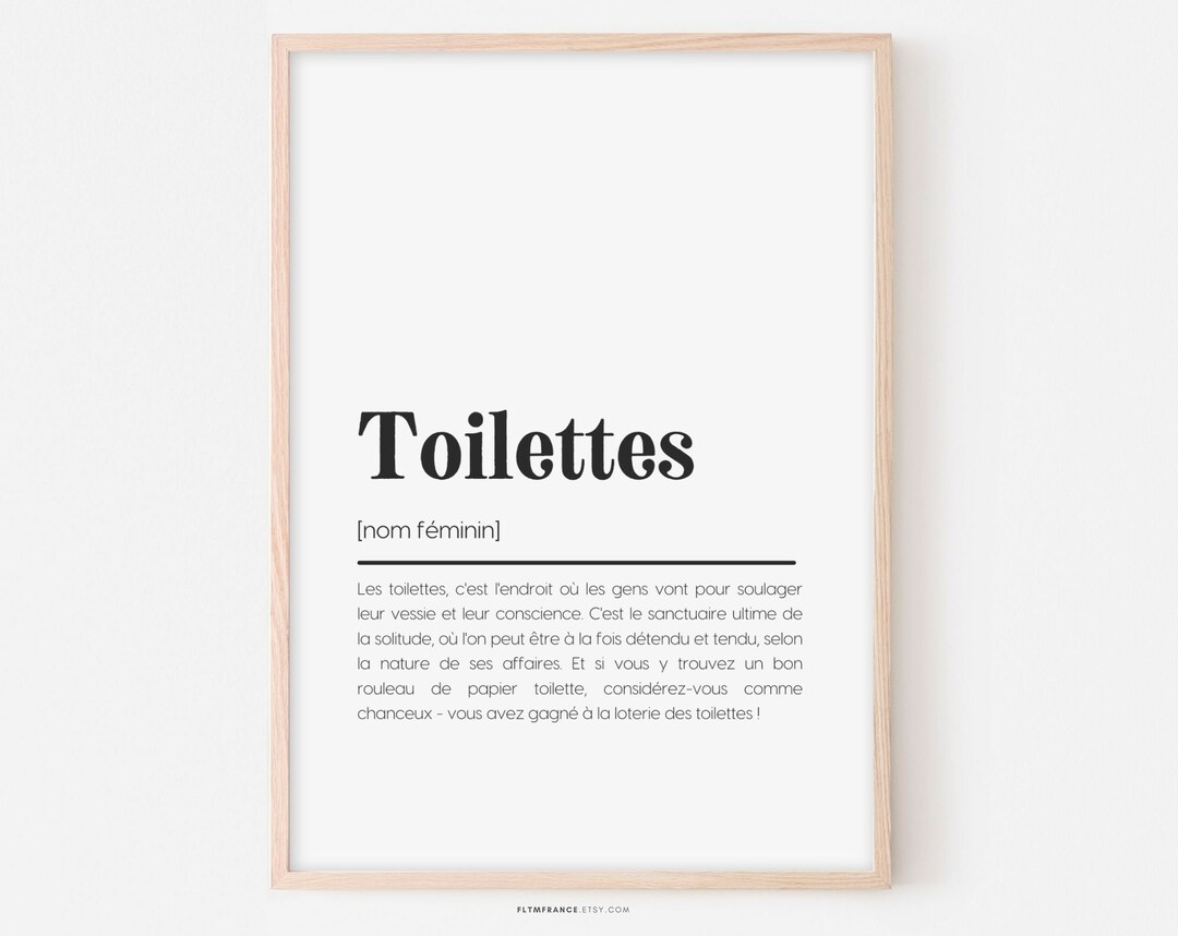 Affiche définition toilettes Poster ou carte à imprimer Etsy France