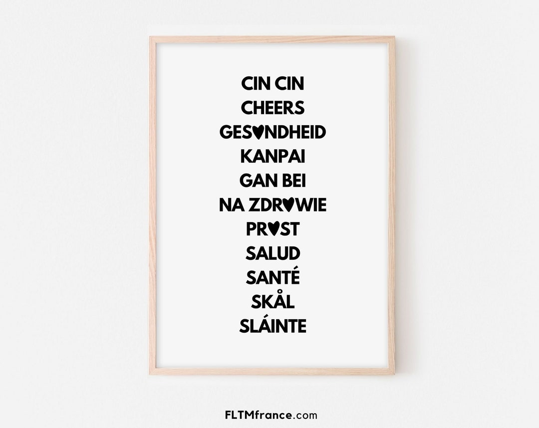 Toast in Several Languages New Year 2024 Poster New Year Etsy
