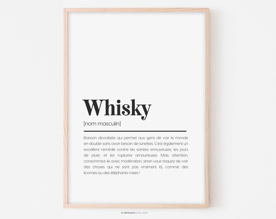 Whiskey Definition Poster Poster or Card to Print Gift Etsy