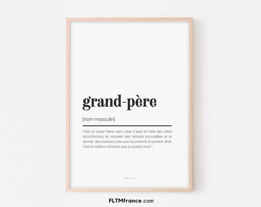Grandfather Definition Poster Original Gift Idea for Etsy