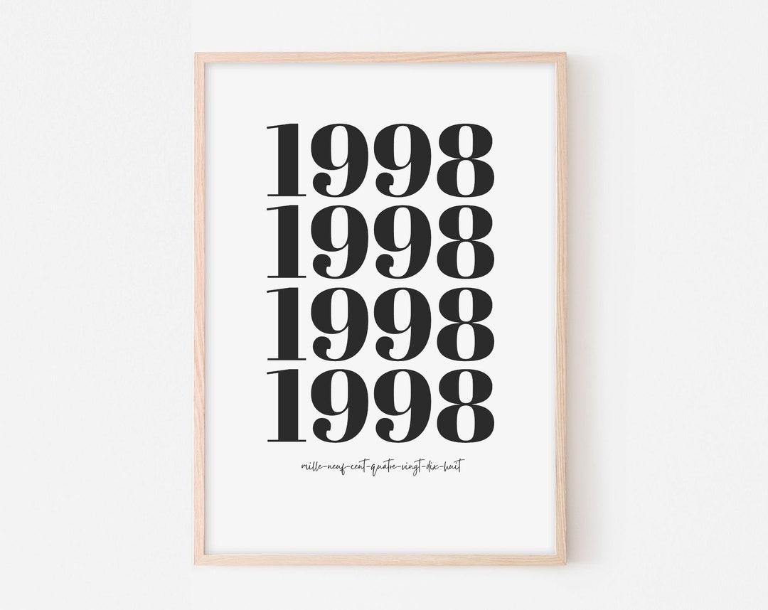 Poster Year 1998 Poster / Printable Card of the 25th - Etsy