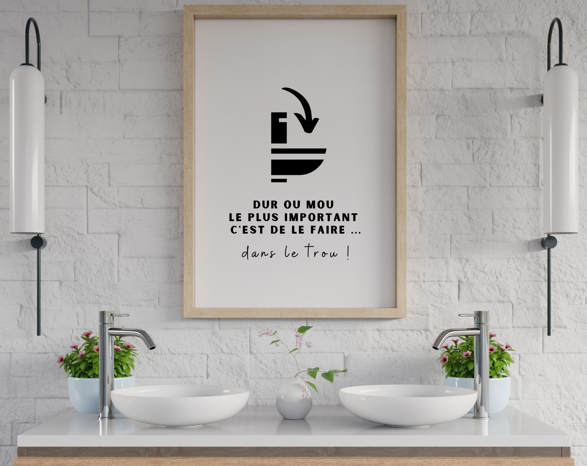 Affiches Toilettes, Décoration Salle De Bain, Wc, Poster Minimaliste  Toilettes