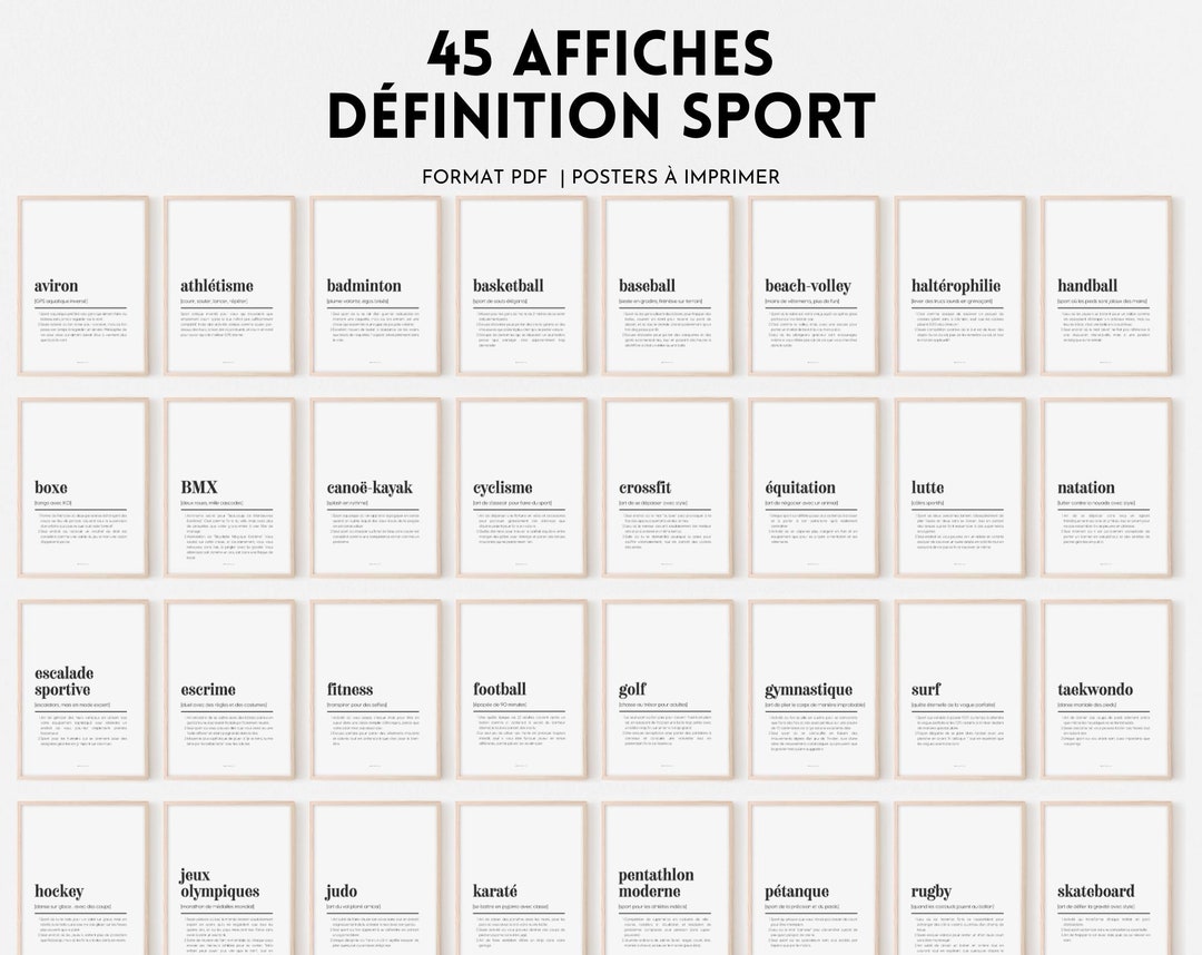 40 Posters Humorous Definition of Sports Original Gift Idea for