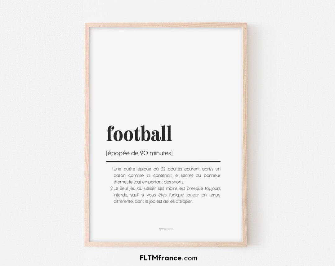 Football Definition Poster Original Gift Idea for Football Etsy
