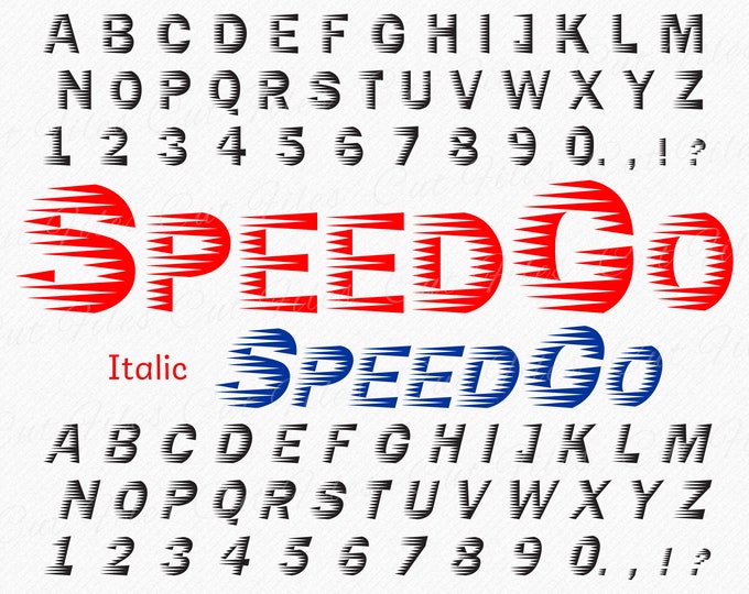 Speed Font Racing Font Motorsport Alphabet Letters - Etsy