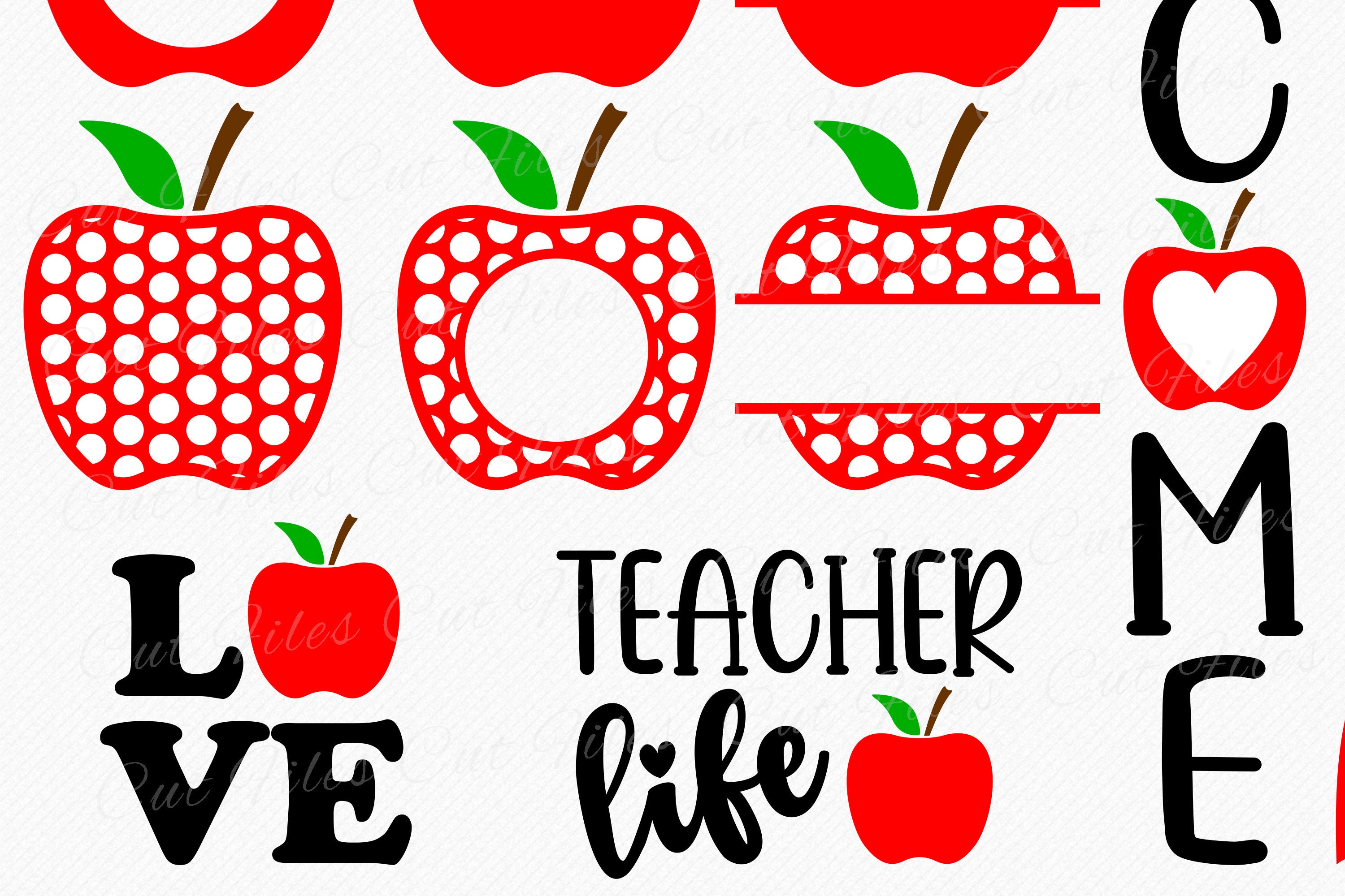 Apple SVG Bundle, Apple Monogram Name Frame SVG, Apple Rainbow SVG ...