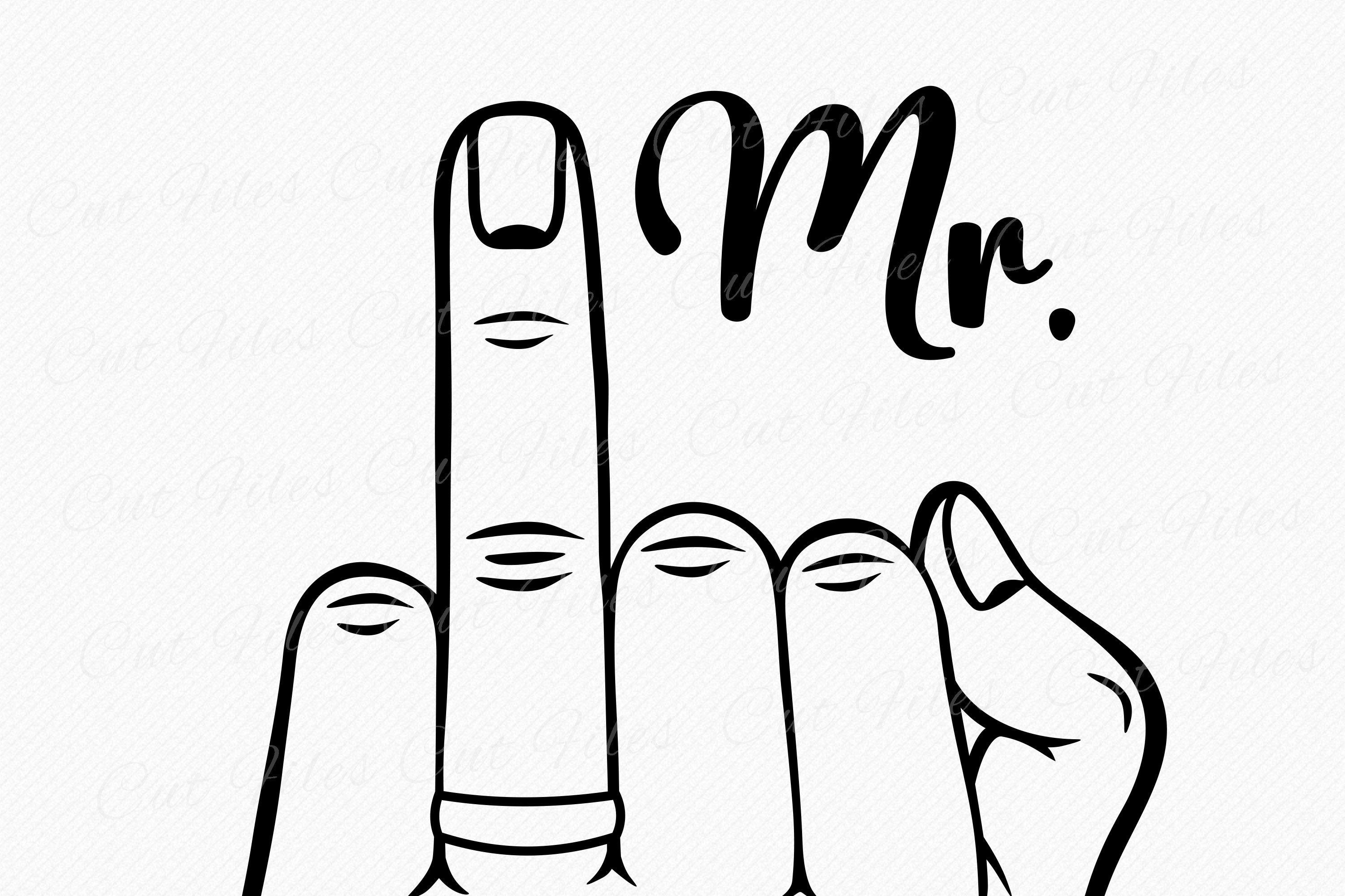 Mrs Mr Wedding Finger SVG Engagement Rings SVG Bride and - Etsy