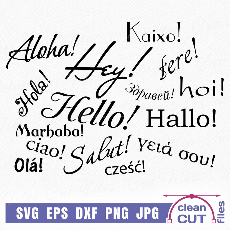 Hey Language Hello in 15 Different Languages of the World, Handwritten Phrase Hello ...