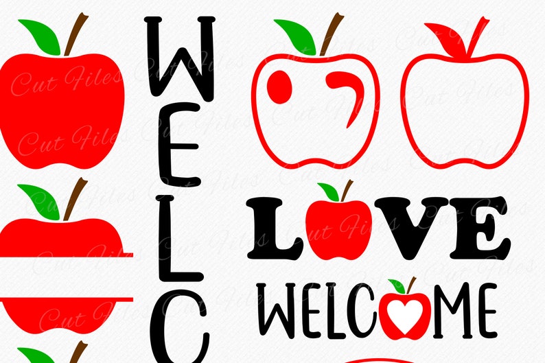 Apple SVG Bundle, Apple Monogram Name Frame SVG, Apple Rainbow SVG ...