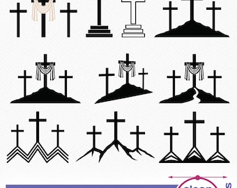 Calvary Cross SVG Bundle | Three Religious Crosses Clipart & Vector Cutting Files