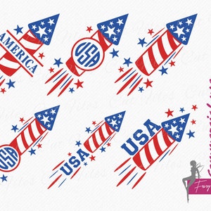 Firecracker USA SVG Amerika 4th of Jul Feuerwerk Schneide- und Clipart-Dateien