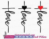 Love Cross SVG, Religious SVG, Spiritual t-shirt design, Love Cross cutting and clipart files - commercial use svg