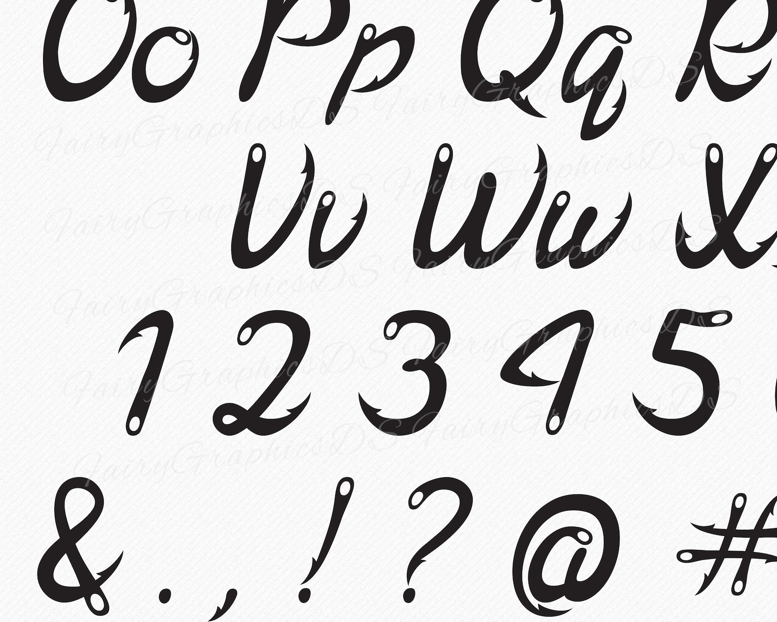 Fish Hook Fishing Font TTF OTF SVG Fish Hooks Letters Etsy Hong Kong