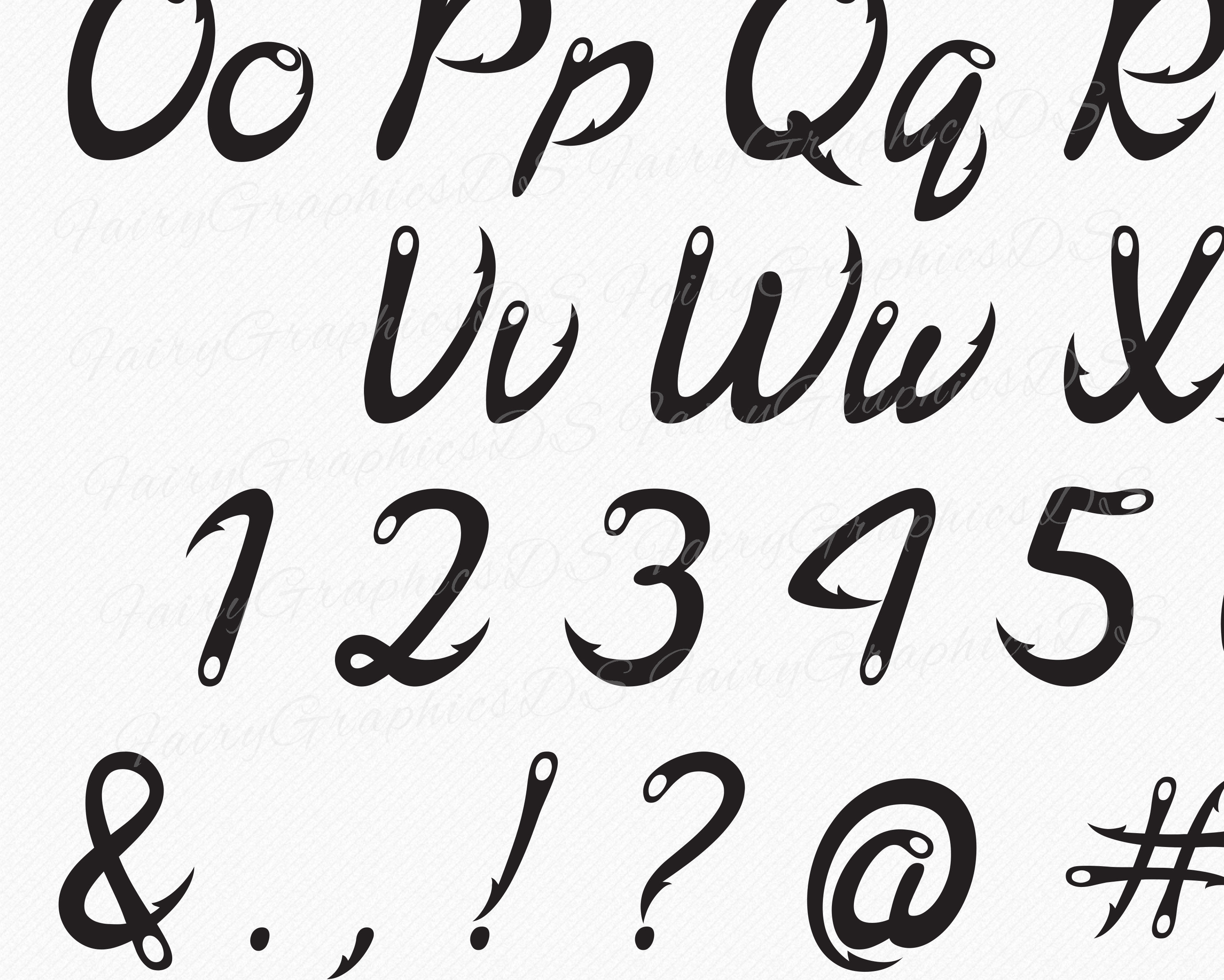 Fish Hook Fishing Font TTF OTF SVG Fish Hooks Letters Etsy