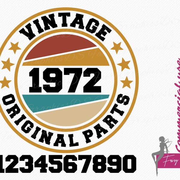 Vintage Original Parts SVG, Vintage 70er 80er 90er shirt design, Vintage Dad Birthday SVG, cutting and clipart files - commercial use svg