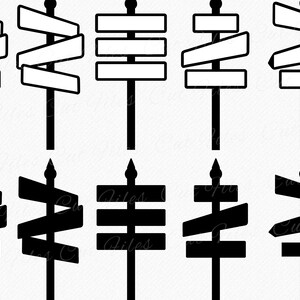 Street Signs SVG, Pole With 3 Road Signs, Signboard Road Sign Template ...