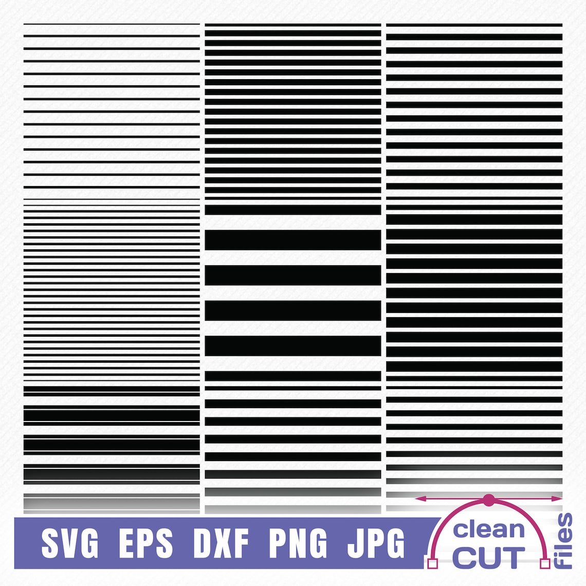 Seamless Stripes Pattern SVG Vector Bundle, Thick and Thin Lines ...