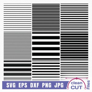 Seamless Stripes Pattern SVG vector Bundle, Thick and Thin Lines, Geometric Bars Background texture template cutting and clipart files