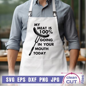 Cita divertida sobre parrilla SVG, diseño de delantal para barbacoa, archivos de corte y clipart