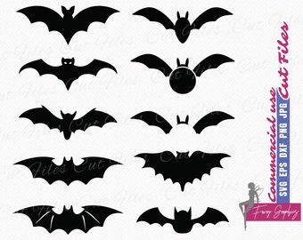 Bat SVG Halloween Bats Vector Cutting and Clipart files - commercial use svg