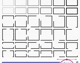 Open Rectangle SVG vector Bundle, Split Square and Rectangle Outline Frame png cutting and clipart files