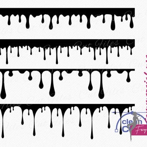 Dripping Borders SVG Vector, Seamless Dripping elements Design, Paint Drip Template, Dripping strips SVG Cricut, Dripping Clipart cut files