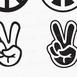 Peace SVG Sign | Two Finger SVG Cutting Files | 3 Peace Sign + 3 Two ...