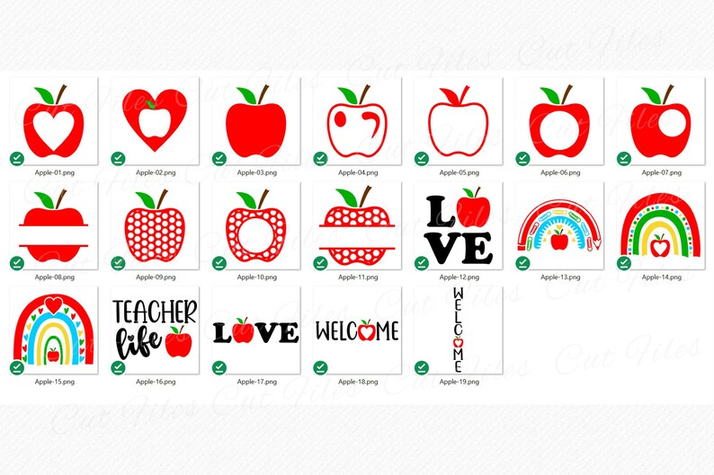 Apple SVG Bundle, Apple Monogram Name Frame SVG, Apple Rainbow SVG ...