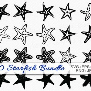 ヒトデ SVG バンドル | 20 ベクター ヒトデ 海洋動物 クリップアートおよびカット ファイル - 商用利用 svg