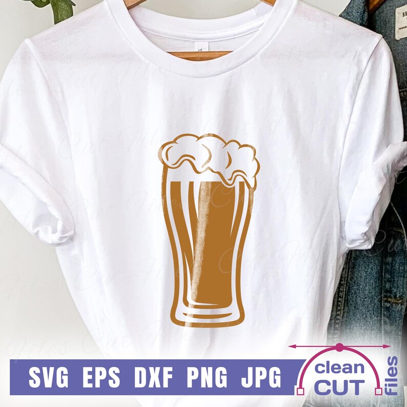 Beer Glass Vector SVG, Mug Full of Beer With Bubbles and Foam Party