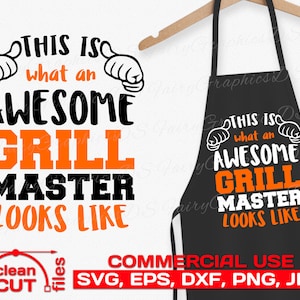 Grill Master SVG / Así es como se ve un gran maestro de la parrilla Diseño de delantal - uso comercial svg