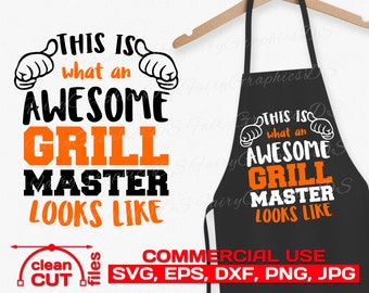 Grill Master SVG / Así es como se ve un gran maestro de la parrilla Diseño de delantal - uso comercial svg