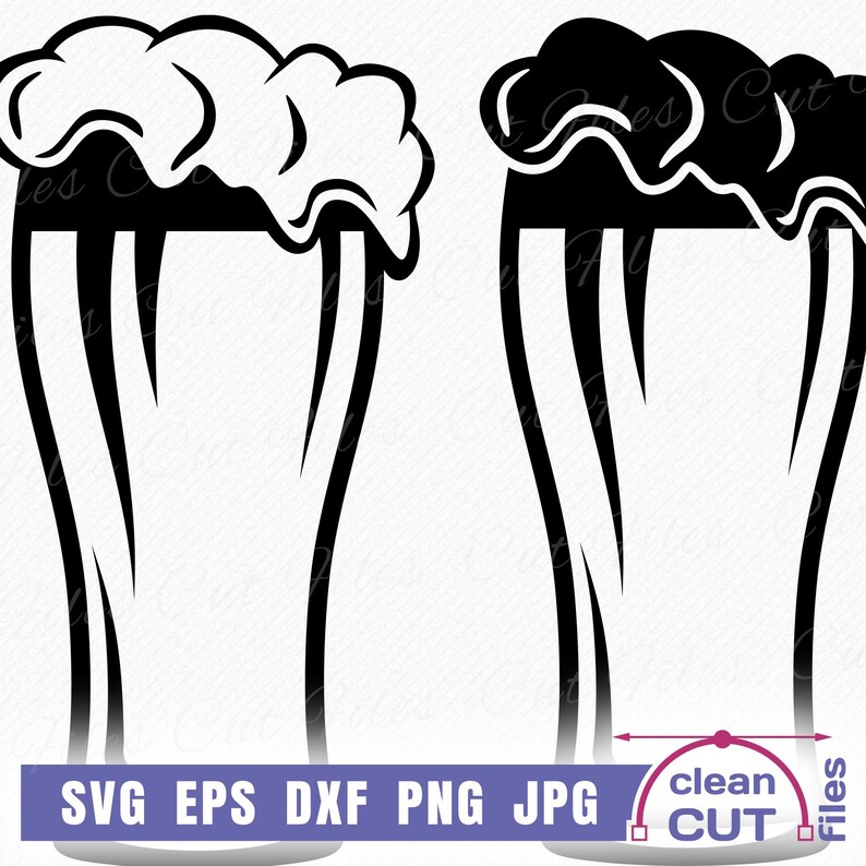 Beer Glass Vector SVG, Mug Full of Beer With Bubbles and Foam Party