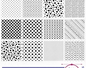 Polka Dot Pattern SVG Bundle, Seamless vector Template cutting and clipart files, Retro big and small texture images