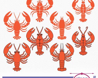 Lobster SVG Vector Designs Bundle | Crawfish png clipart and cutting files for cricut, silhouette