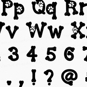 Pet Paw Font TTF OTF SVG, Dog Font Cat Letters, Paw Letters, System ...
