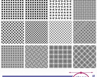 Basket Weave SVG Bundle, Black and White Seamless Basket Weave Patterns Template cutting and clipart files, Geometric basket texture