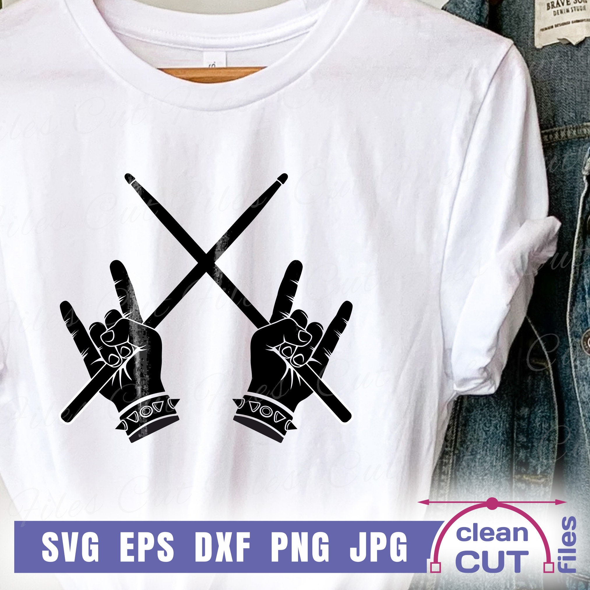 Maglietta Vintage Drummer Rock &amp; Roll - Con Corna E Bacchette, Unisex