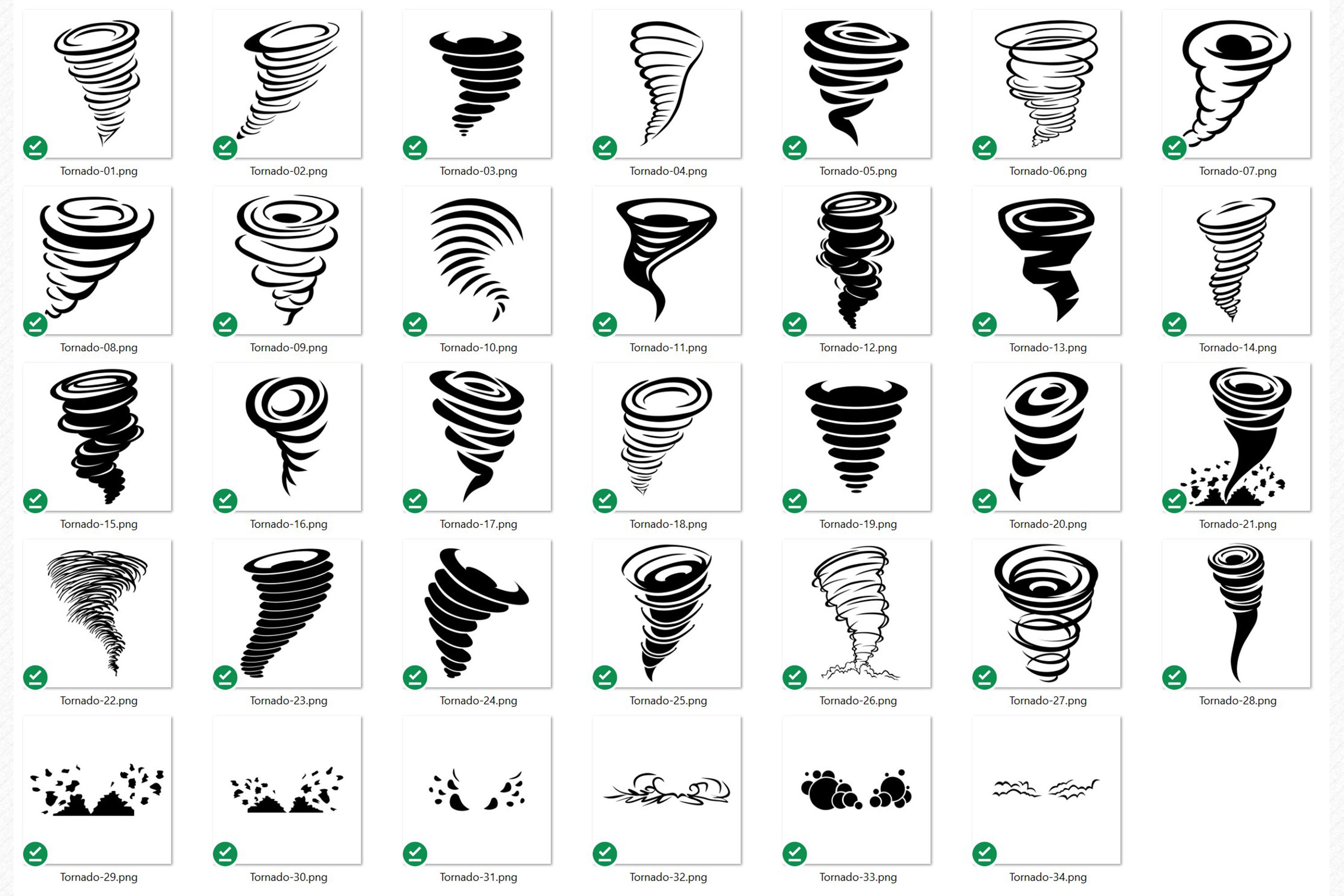 Tornado SVG Bundle Tornado Hurricane Cyclone Typhoon Twister Storm ...