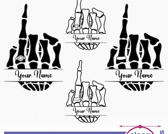 Skeleton Wedding Finger Your Name SVG, Your text Engagement Rings SVG, Bride and Groom Wedding Vector Cut and Clipart for Cricut, Silhouette