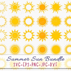 Summer Sun SVG Bundle | Sun vector and clipart files, cutting files - commercial use svg
