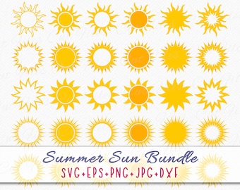 Summer Sun SVG Bundle | Sun vector and clipart files, cutting files - commercial use svg