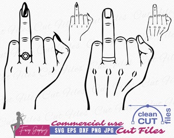 Wedding Finger SVG, Engagement Rings SVG, Bride and Groom Wedding Fingers Vector Cut and Clipart files for Cricut, Silhouette