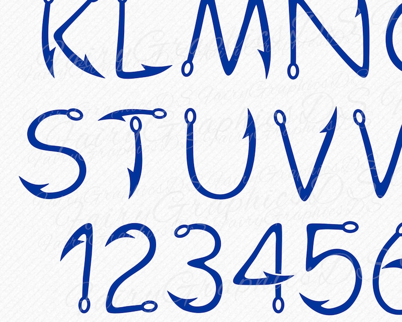 Fishing Font TTF OTF SVG Installable Fishing Font Hook Font Etsy
